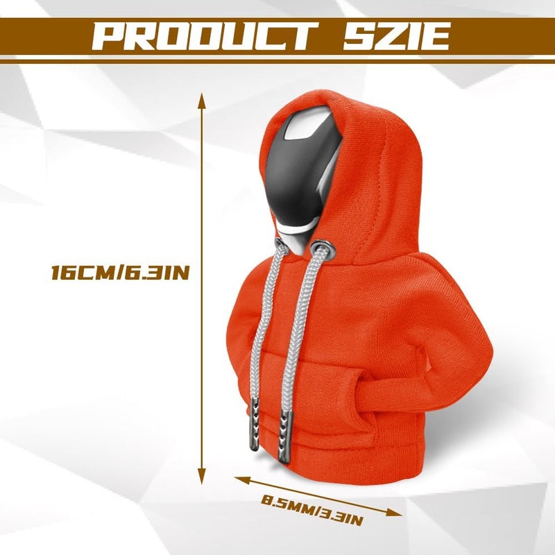 HEVLE Gear Shift Hoodie, Gear Shift Cover, Funny Car Gear Shift Cover, Automotive Interior Cute Gadgets, Automotive Interior Accessories and Decoration (Orange-2PCS) - Image 2